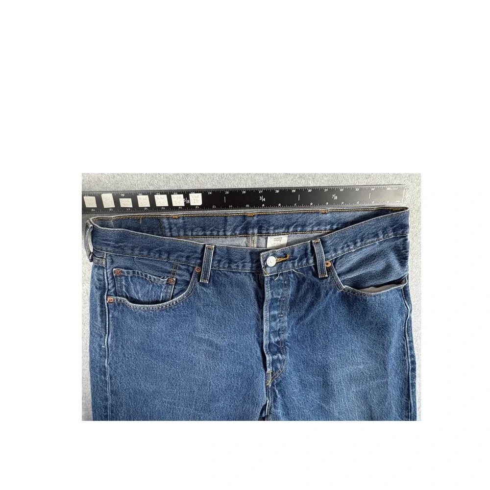 Vintage Levi's 501 Straight‎ Leg Jeans Mens 40x32 Blue Denim Rugged Button Fly